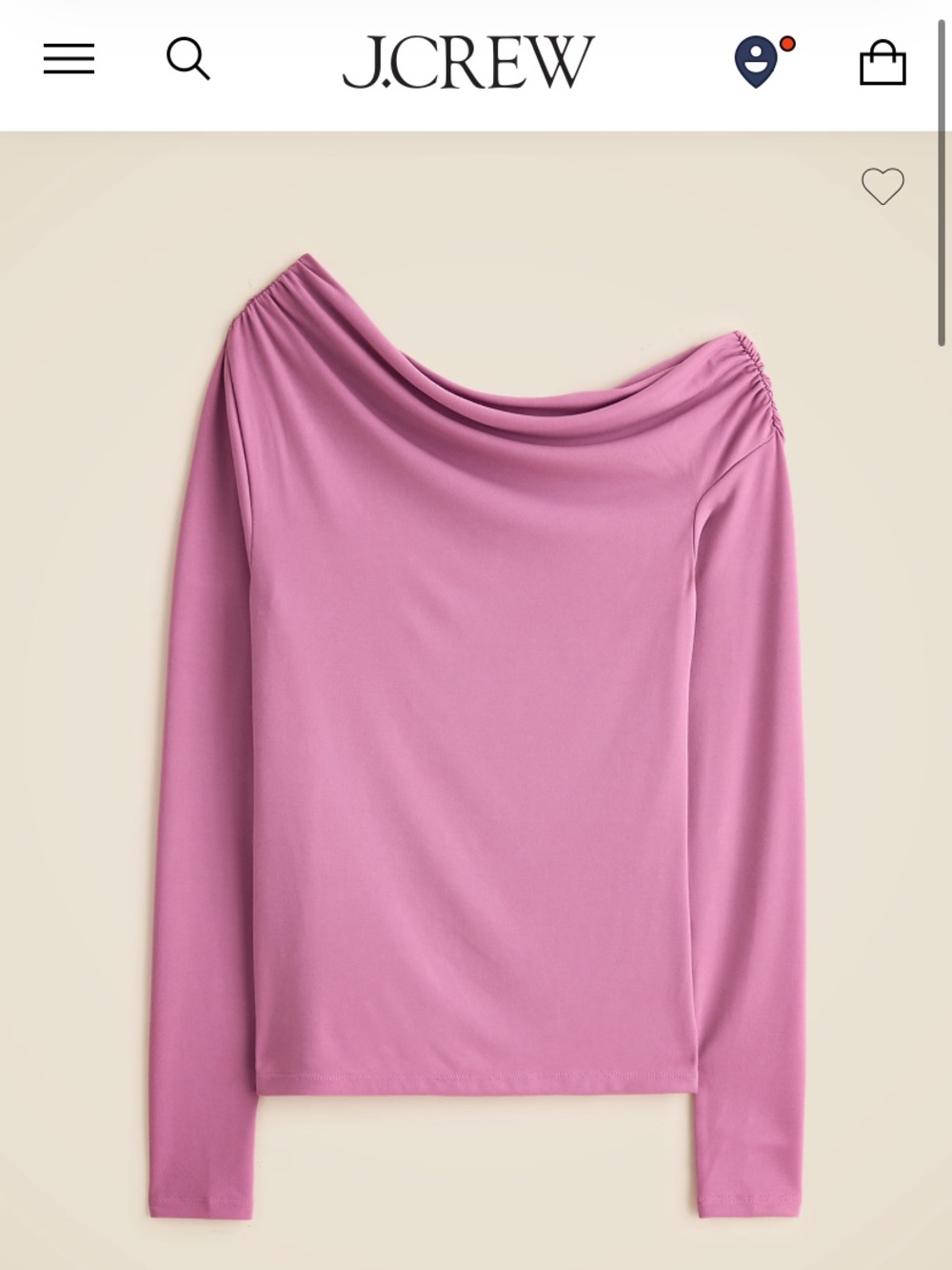 J Crew Matte jersey drapey off-the-shoulder top NWT